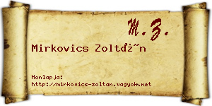 Mirkovics Zoltán névjegykártya